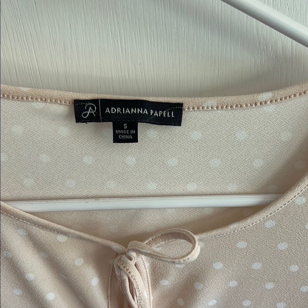 Adrianna Papell Light Pink Puff Sleeve Keyhole Blouse - Picture 2 of 5